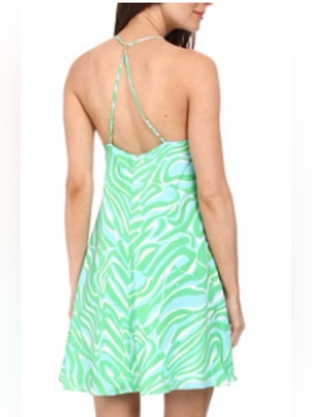 Lilly Pulitzer Maisy Blue/Green Silk Dress- Size M - Picture 3 of 6